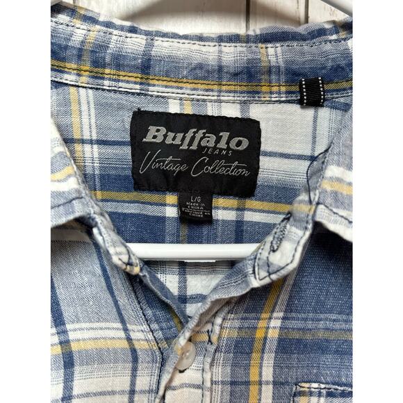 Buffalo Jean's Long Sleeve Button's Down‎ Collared Shirt Plaid  Men's Size Large - Picture 8 of 8